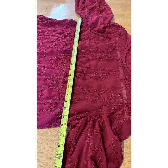 J CREW BURGUNDY LACE TOP W/ CAMI WOMENS SIZE XL - Picture 10 of 11
